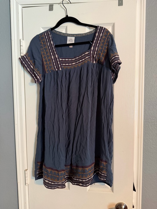 Knox Rose Dresses & Skirts - Knox Rose Navy Blue Embroidered Peasant Top